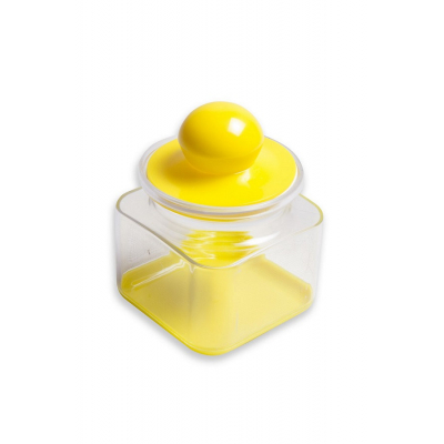 Pojemnik plastikowy kwadrat z kulką 0,6 l żółty agd lipiecki - świat agd | Sklep Opland