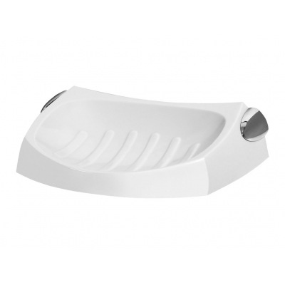 Capri mydelniczka plastikowa biała bisk - wyposażenie łazienki | Sklep Opland