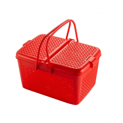 Koszyk piknikowy plastikowy zamykany prostokątny lipiecki - świat agd | Sklep Opland